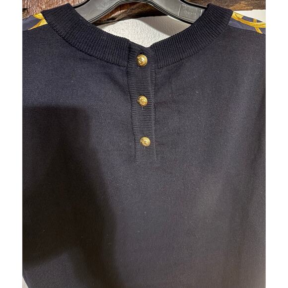 Auth. Vintage Salvatore Ferragamo Silk Scrolls Printed Blouse Size S - Picture 5 of 6